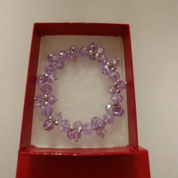 Lavender Metallic Crystal Bracelet - Picture 5 of 8